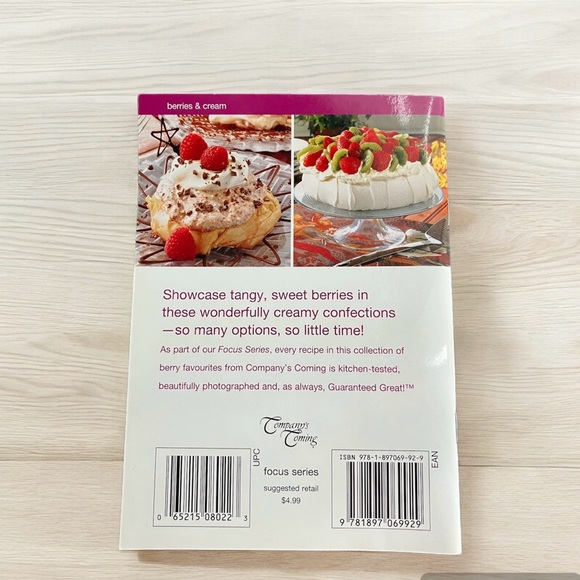 3/$22 NEW Company's Coming Focus Series Berries & Cream Jean Pare Recipe Baking - Picture 2 of 4
